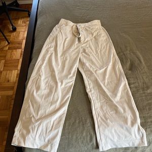 Beige elastic waist pants